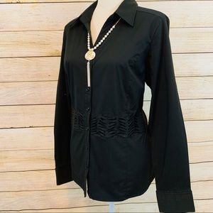 Black Button Down Larry Levine Shirt